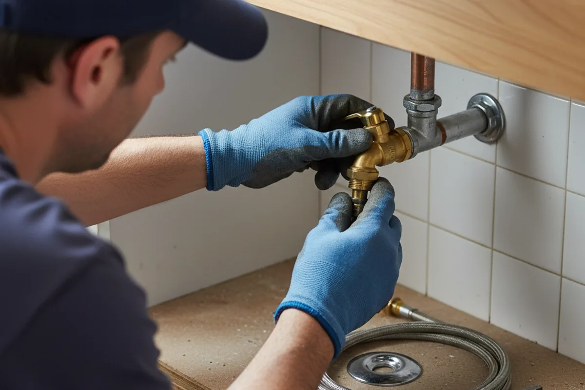 Shutoff valve and fitting work during Burst Pipe Repair in Floral City